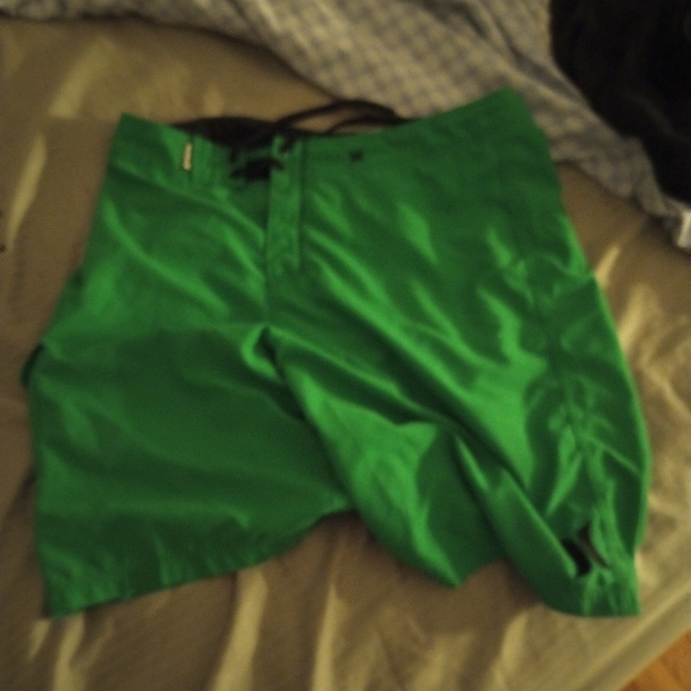 Men's green and black Hurley board shorts size 38